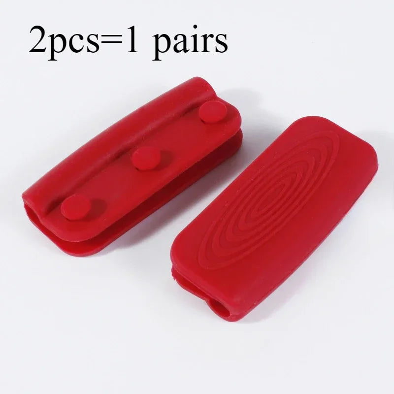 1Pair of anti-scald silicone pot lugs heat insulating clip Anti-slip steamer handle cover Kitchen accessories