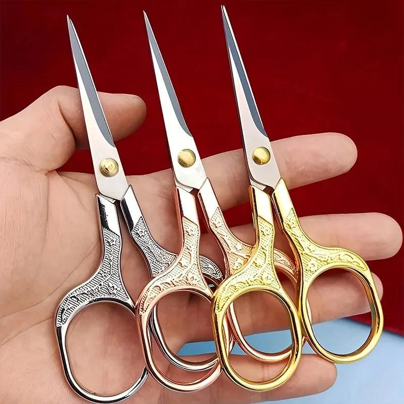 1PC Sewing Scissors Stainless Steel Retro Embroidery Tailor Scissors Dressmaker Shears Fabric Cutter DIY Sewing Accessories