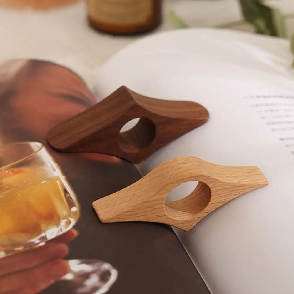 Wooden Thumb Bookmark One Hand Reading Finger Ring Book Markers Convenient Bookmark Support Book Page Holder Reading Aids Tools