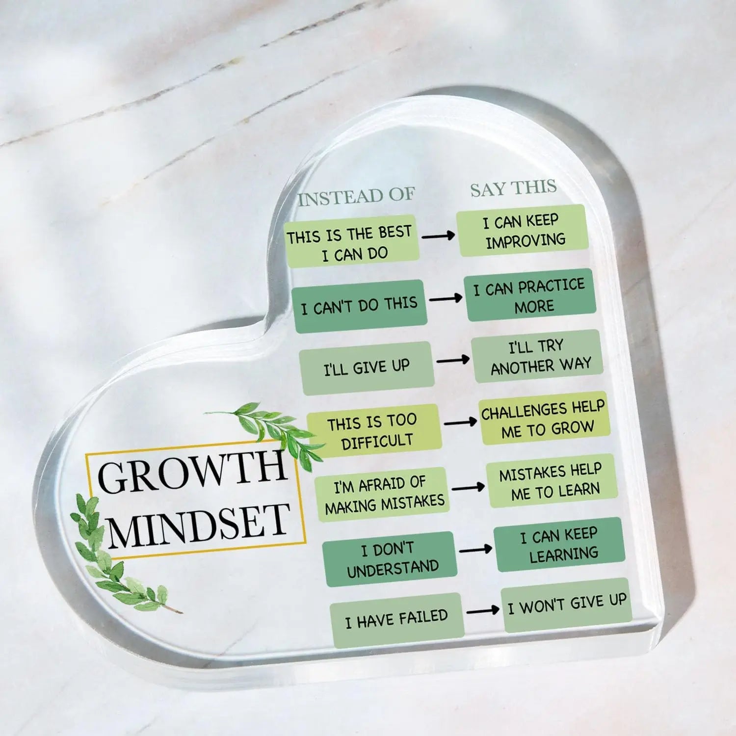 Growth mindset decoration, changing your mindset decoration, acrylic spiritual inspirational gift,  inspirational gift