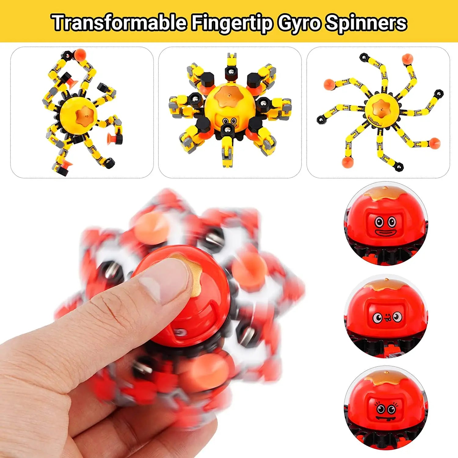 Glow in Dark Transformable Fidget Spinners Fingertip Gyro Toys Decompression Deformed Spinner Goodie Bag Suffers Party Favors