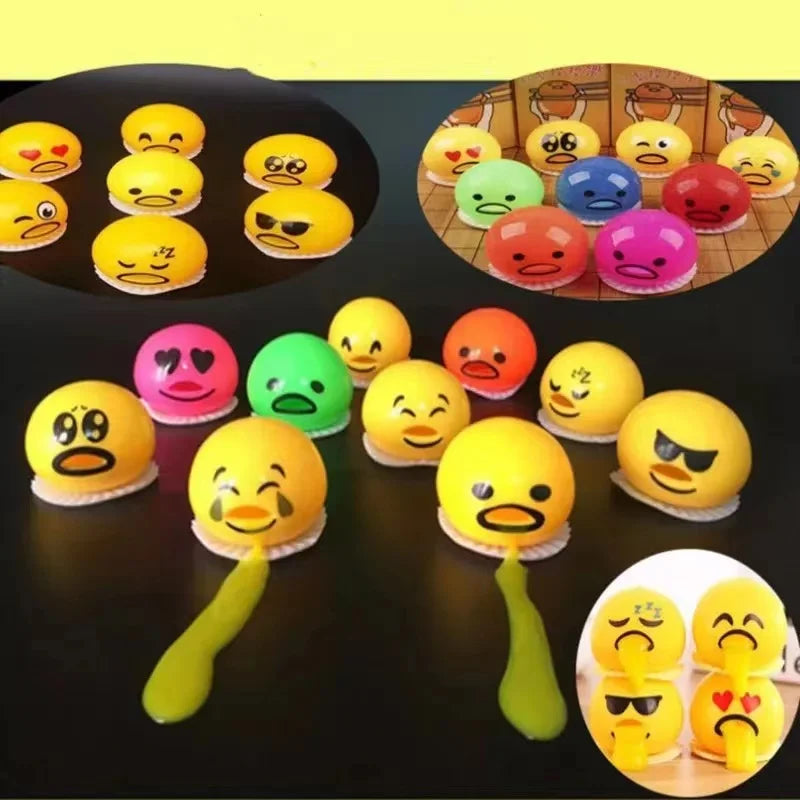 Halloween wacky toy disgusting egg yolk brother vomit egg yolk lazy egg custard puke ball stress relief funny toy gift