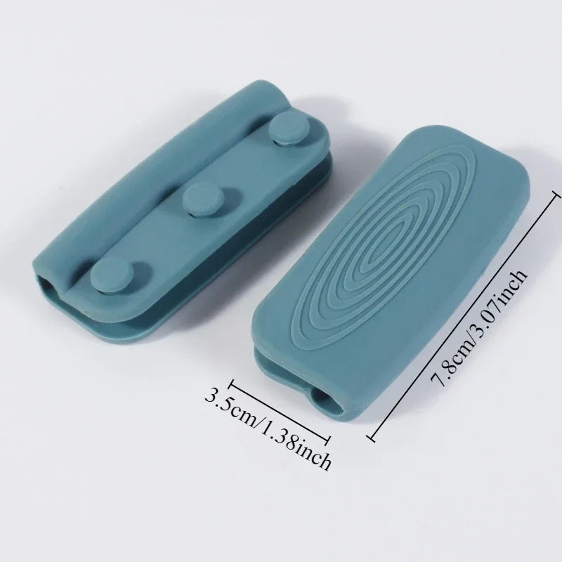 1Pair of anti-scald silicone pot lugs heat insulating clip Anti-slip steamer handle cover Kitchen accessories