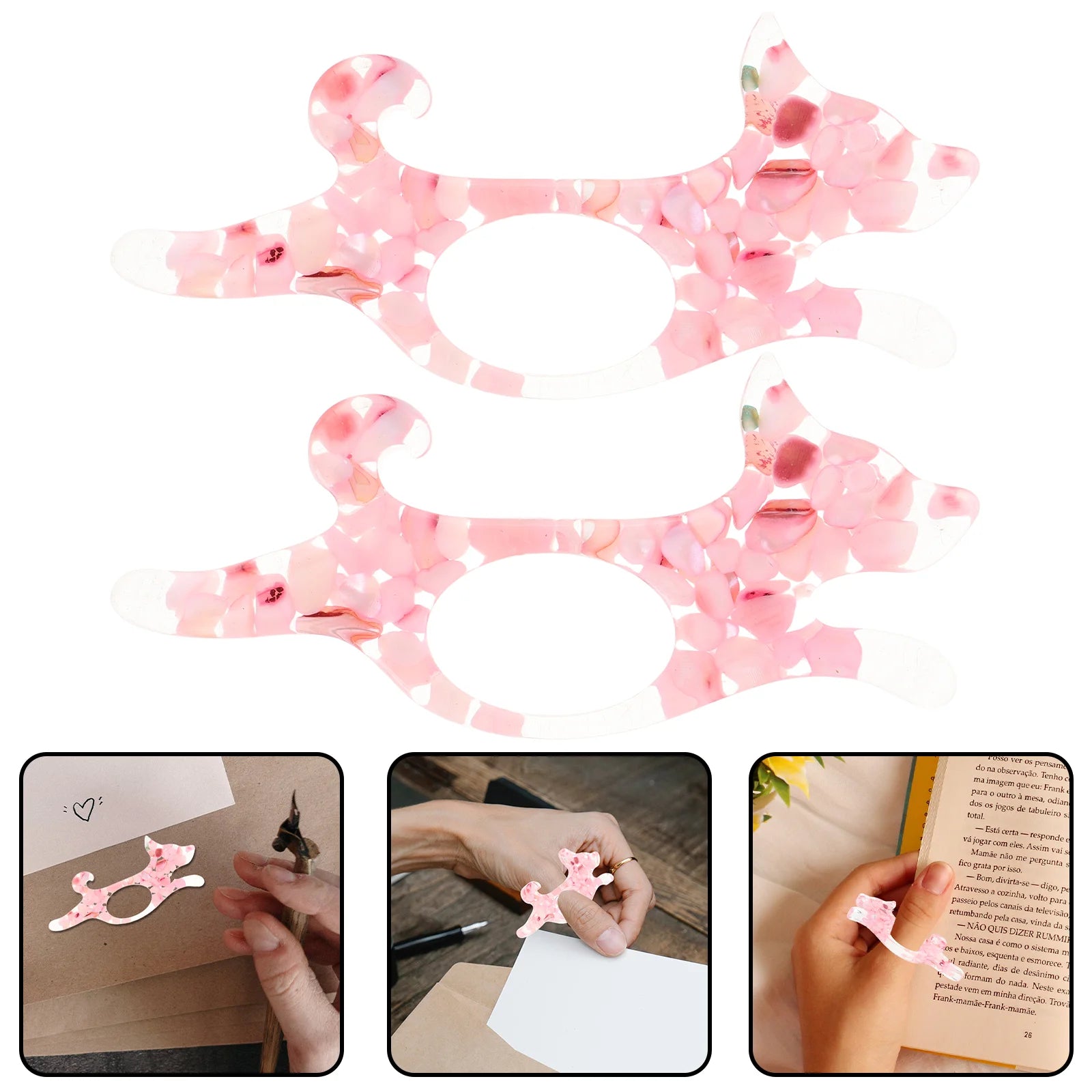 Thumb Brace Puppy Ring Bookmark for Epoxy Multi-function Page Spreader Reading Holder Weight Student