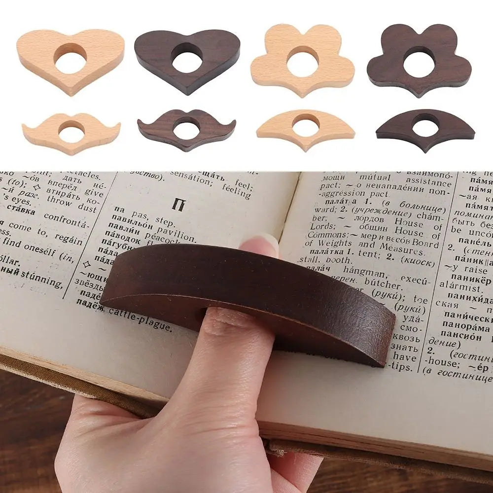 Wooden Thumb Bookmark One Hand Reading Ring Thumb Book Support Book Page Holder Page Turning Fixed Bookmarks for Reading Tools