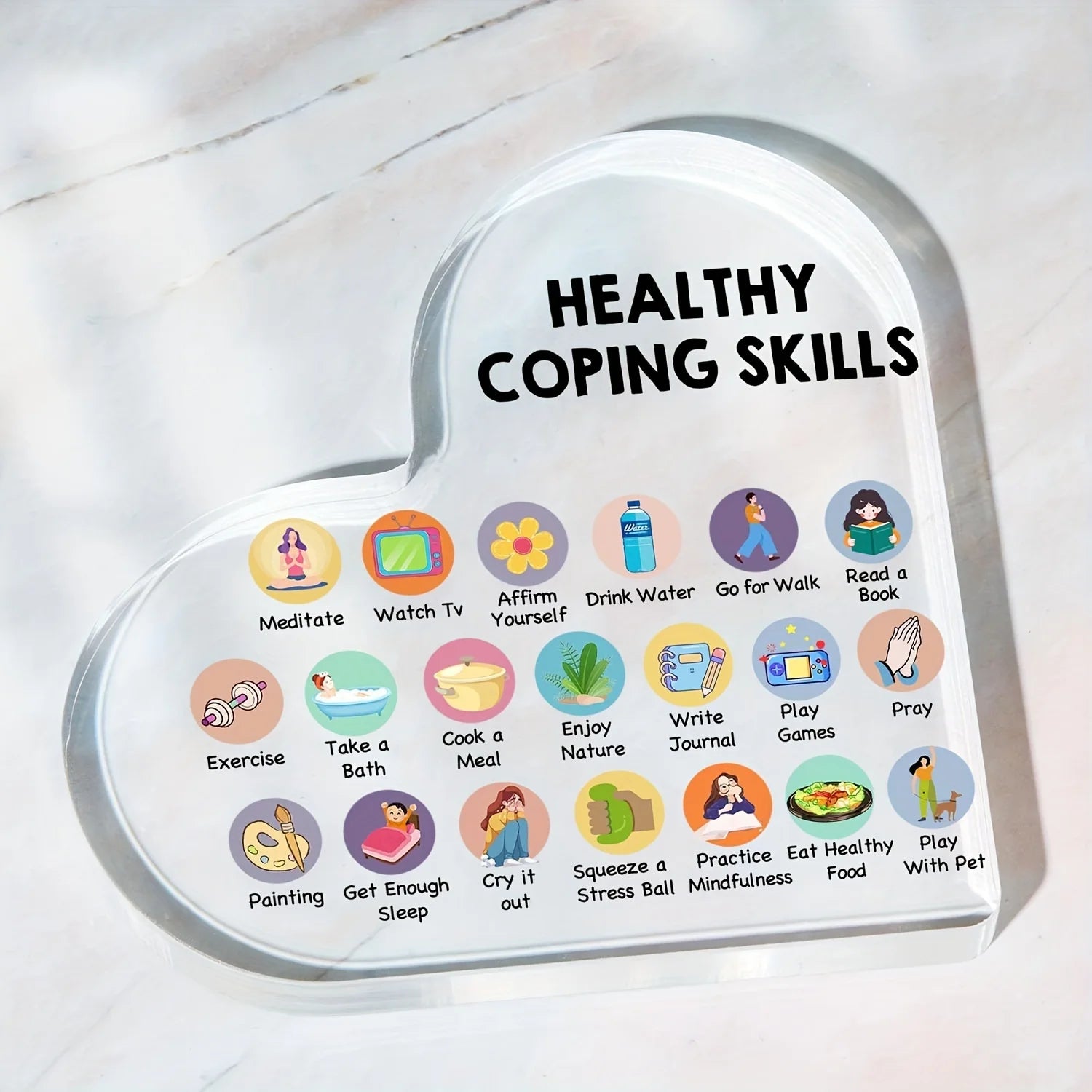 1pc Therapy Office Decor, Mental Health Healthy Coping Anxiety Skills Decorations for Classroom School Counseling