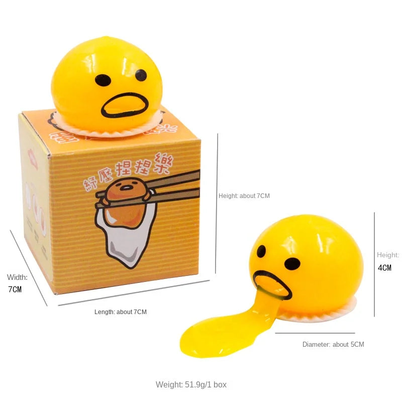 Halloween wacky toy disgusting egg yolk brother vomit egg yolk lazy egg custard puke ball stress relief funny toy gift