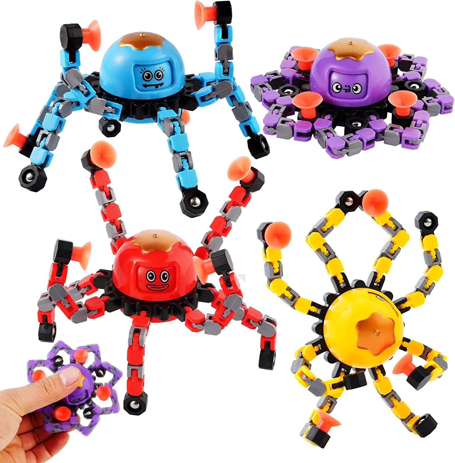 Glow in Dark Transformable Fidget Spinners Fingertip Gyro Toys Decompression Deformed Spinner Goodie Bag Suffers Party Favors