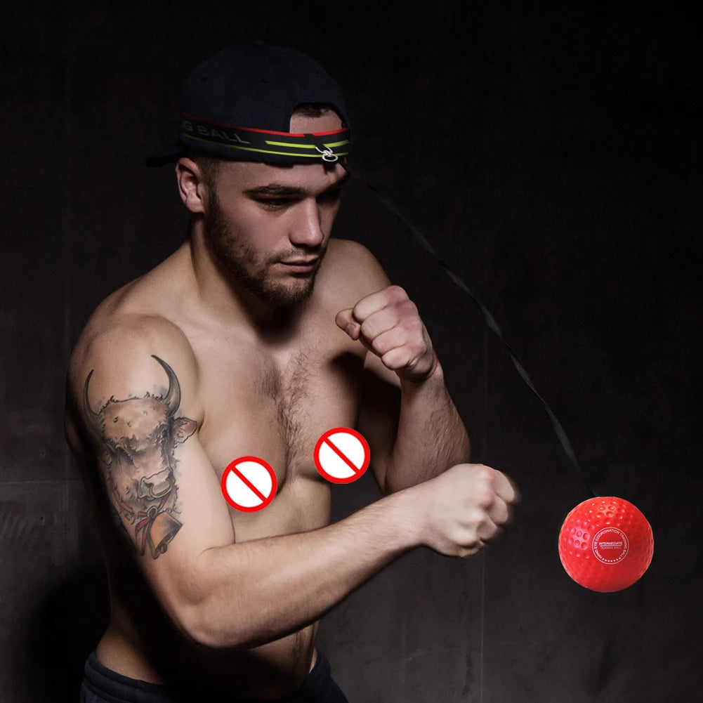 Boxing Head Ball Raising Reaction Reflex Speed Punch Ball Adjustable Boxing Speed Headband Punch Ball for Adult Kids Boxing