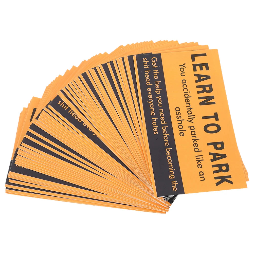 50pcs Bad Parking Cards Learn To Parking Card Bad Parking Stickers Funny Parking Violation Cards Do Not Park Here Card For Party