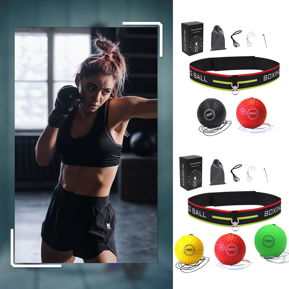 Boxing Head Ball Raising Reaction Reflex Speed Punch Ball Adjustable Boxing Speed Headband Punch Ball for Adult Kids Boxing