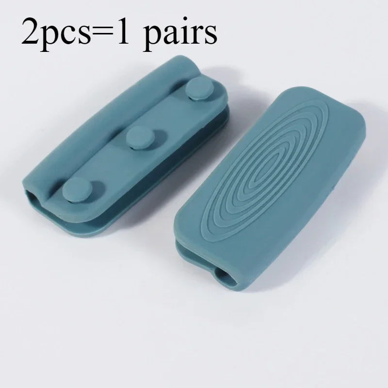 1Pair of anti-scald silicone pot lugs heat insulating clip Anti-slip steamer handle cover Kitchen accessories