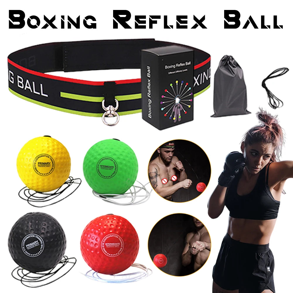 Boxing Head Ball Raising Reaction Reflex Speed Punch Ball Adjustable Boxing Speed Headband Punch Ball for Adult Kids Boxing