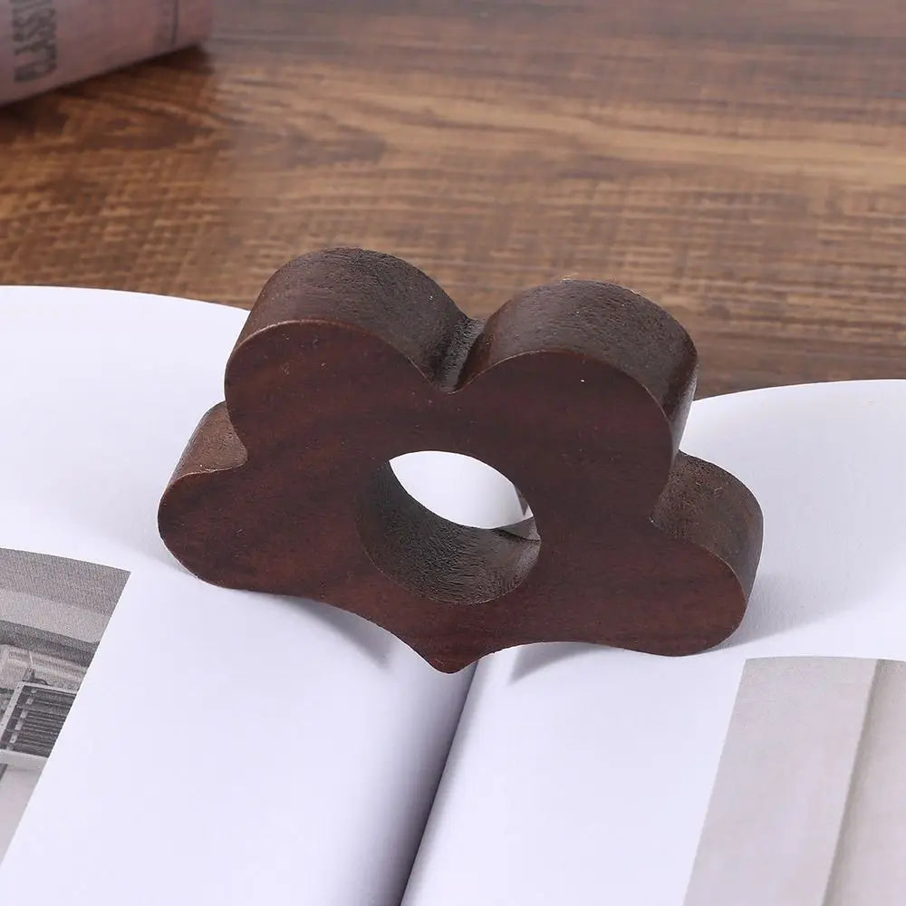 Wooden Thumb Bookmark One Hand Reading Ring Thumb Book Support Book Page Holder Page Turning Fixed Bookmarks for Reading Tools