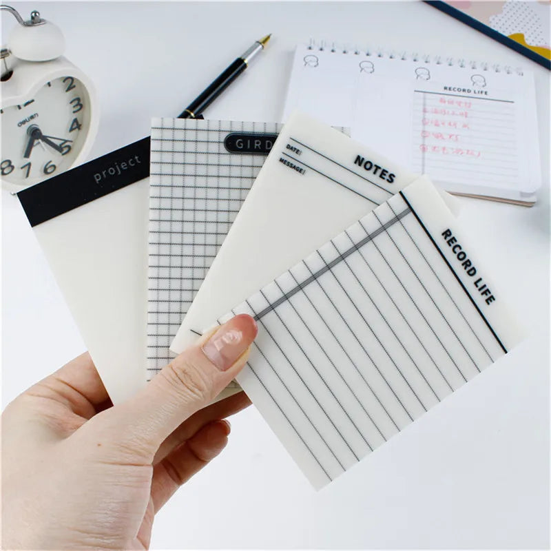 50 Sheets Transparent Waterproof Sticky Note Pads