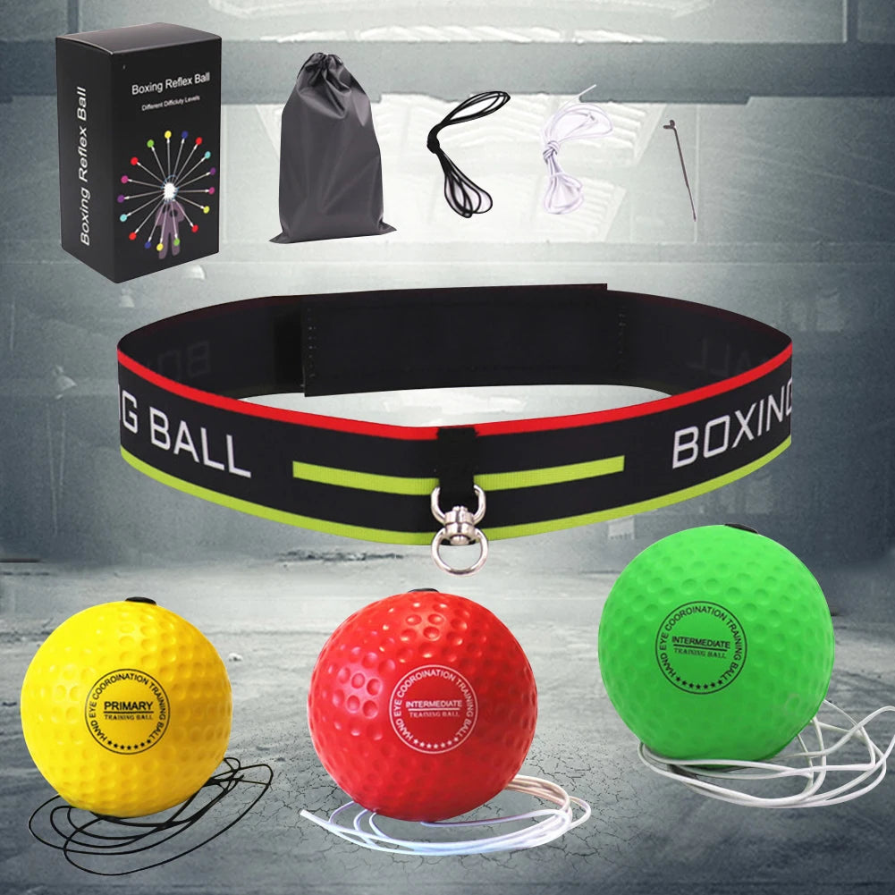 Boxing Head Ball Raising Reaction Reflex Speed Punch Ball Adjustable Boxing Speed Headband Punch Ball for Adult Kids Boxing