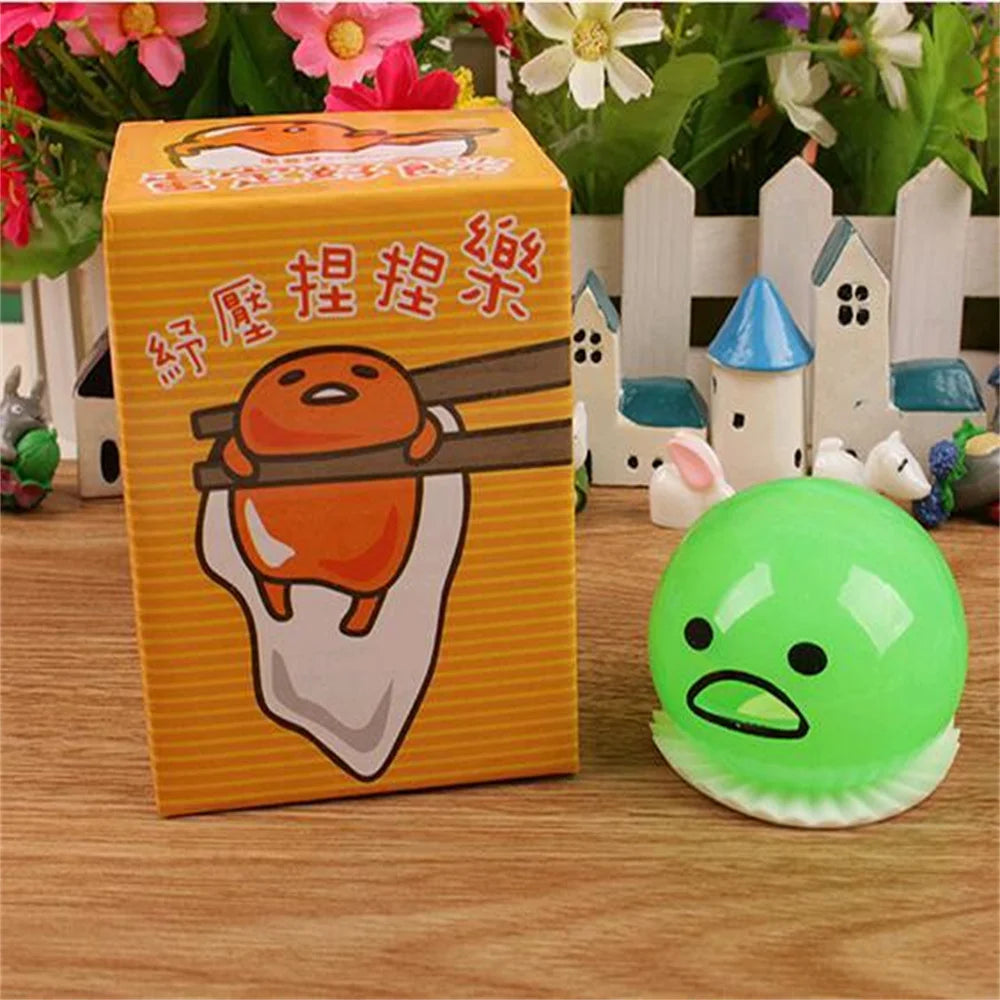 Halloween wacky toy disgusting egg yolk brother vomit egg yolk lazy egg custard puke ball stress relief funny toy gift