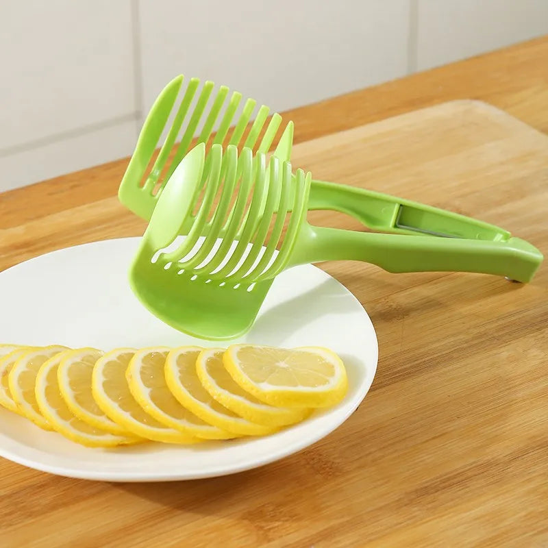 Stainless Steel Kitchen Handheld Orange Lemon Slicer Tomato Cutting Clip Fruit Slicer Onion Slicer KitchenItem Cutter Accessorie