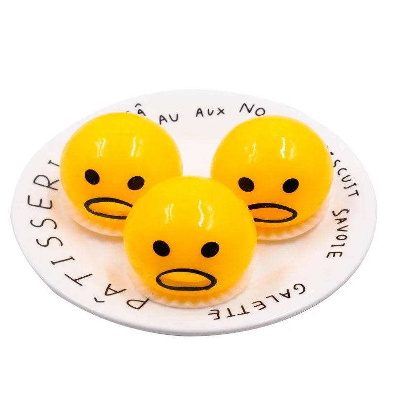 Halloween wacky toy disgusting egg yolk brother vomit egg yolk lazy egg custard puke ball stress relief funny toy gift