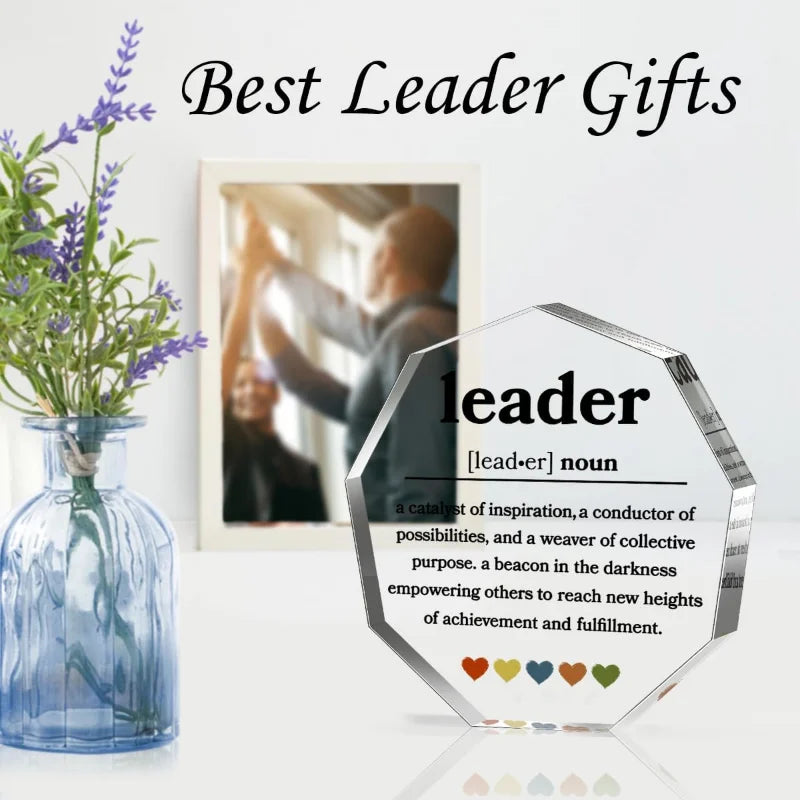 1pc, Heartfelt Gifts To Leader for Boss' Day- Polygonal Acrylic Plaque, Thank You Gift, Employee Appreciation Gift, Boss Gift