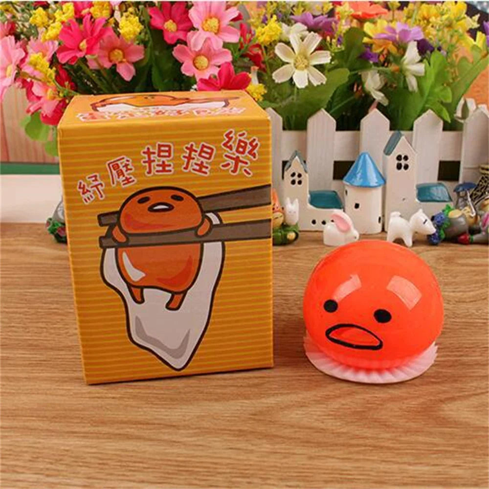 Halloween wacky toy disgusting egg yolk brother vomit egg yolk lazy egg custard puke ball stress relief funny toy gift