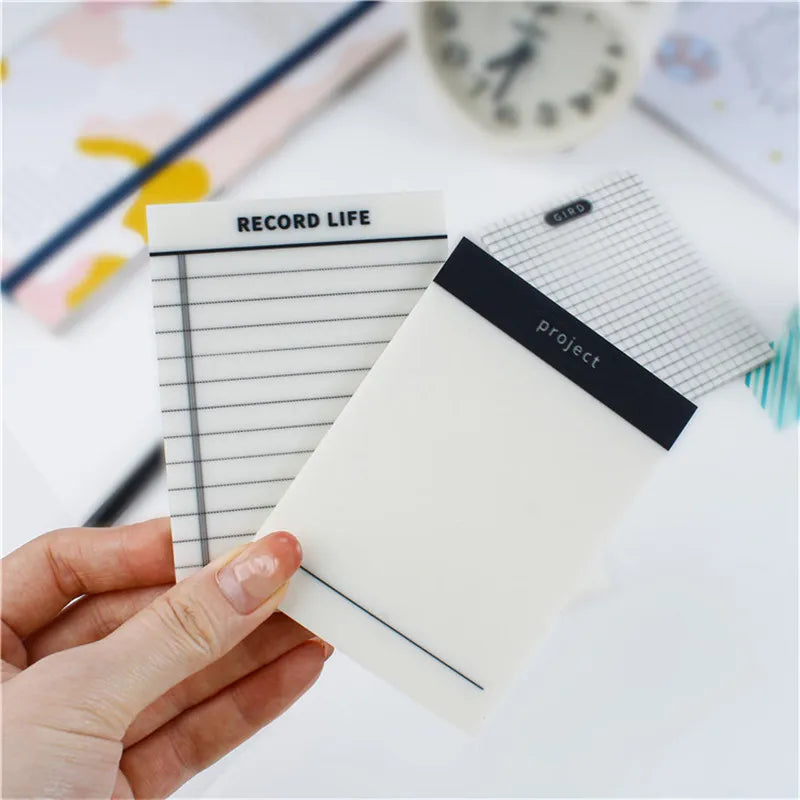 50 Sheets Transparent Waterproof Sticky Note Pads