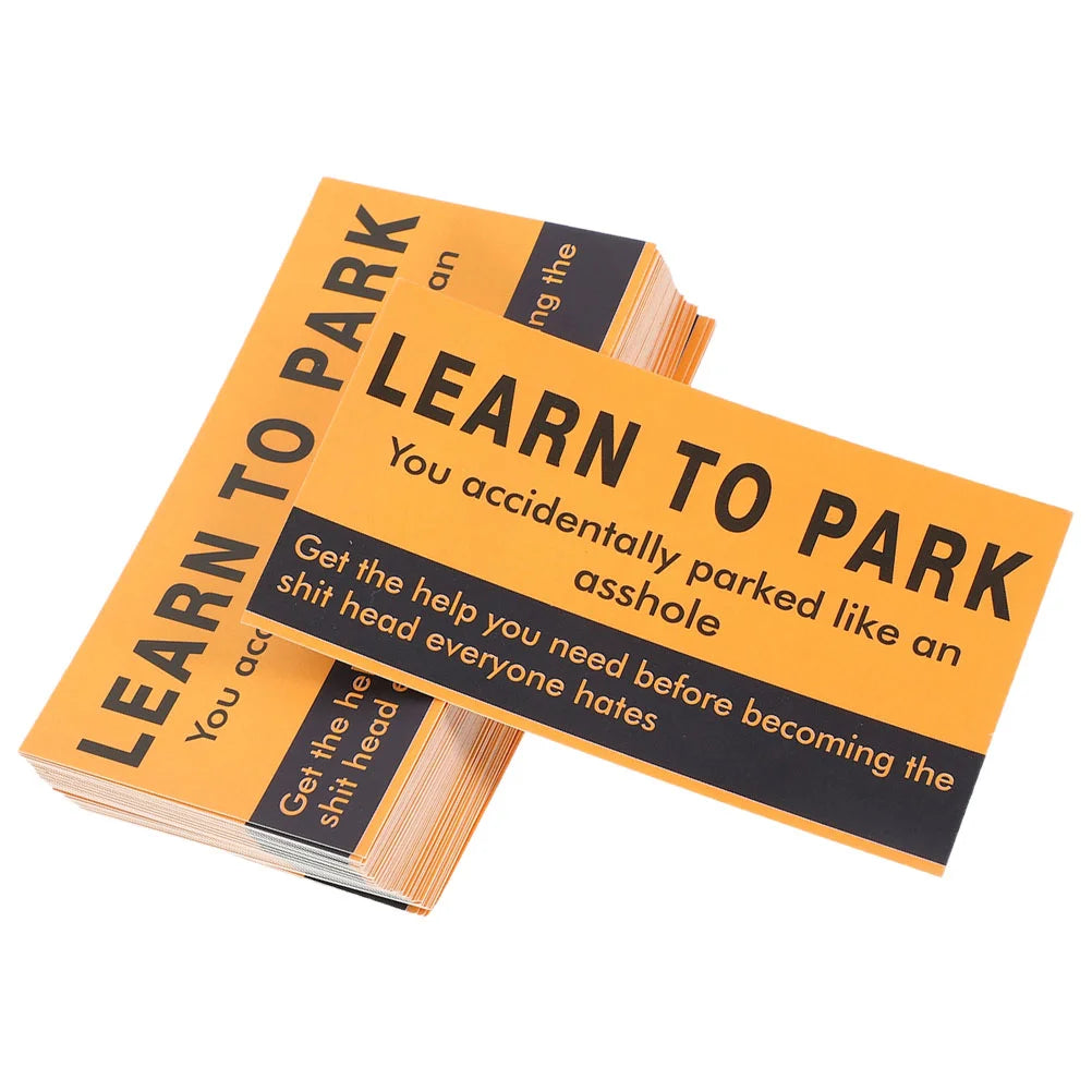 50pcs Bad Parking Cards Learn To Parking Card Bad Parking Stickers Funny Parking Violation Cards Do Not Park Here Card For Party